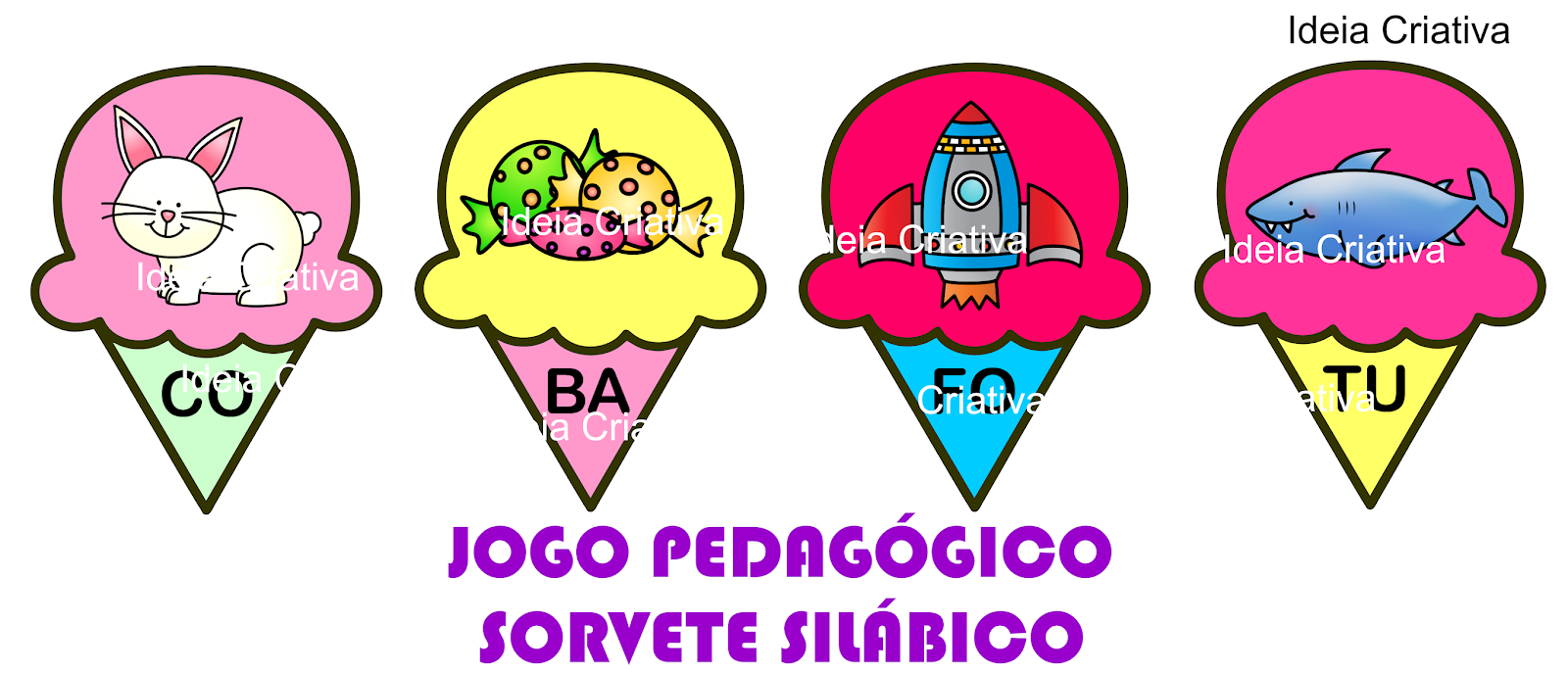 Jogo Pedagógico Sorvete Silábico